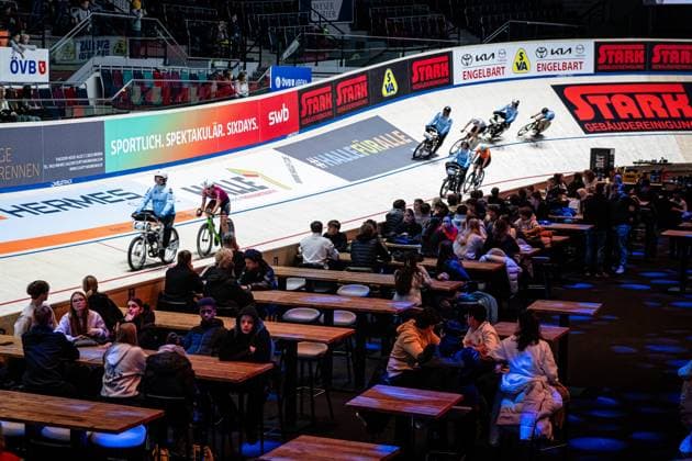 Derny Race Women Sixdays Bremen 2025 Derny Race Women Day of Schools Landscape horizontal Landscape Event Event Sixdays Bremen 2025 Category Category Cycling Track Cycling Sixdays Elite Women Location Location Europe Germany Bremen ÖVB Arena Discipline Derny Race Distance m Date Date 13 01 2025 Monday Day 4