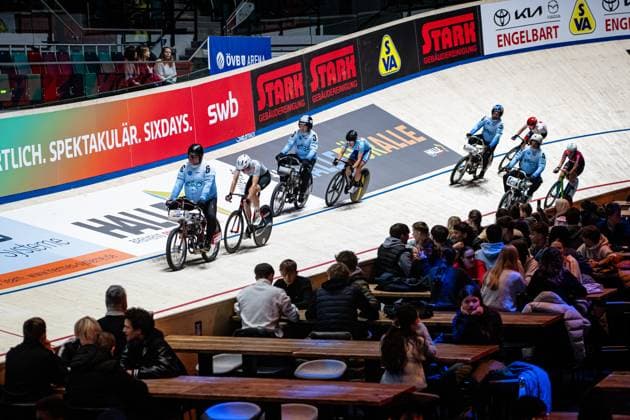 Derny Race Women Sixdays Bremen 2025 Derny Race Women Day of Schools Landscape horizontal Landscape Event Event Sixdays Bremen 2025 Category Category Cycling Track Cycling Sixdays Elite Women Location Location Europe Germany Bremen ÖVB Arena Discipline Derny Race Distance m Date Date 13 01 2025 Monday Day 4