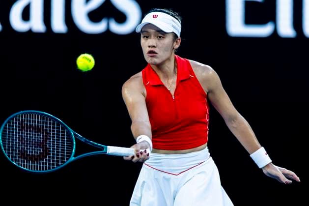 MELBOURNE, VIC - JANUARY 14: Sijia Wei of China in action during Round 1 of the 2025 Australian Open on January 14 2025, at Melbourne Park in Melbourne, Australia. (Photo by Jason Heidrich Icon Sportswire) TENNIS: JAN 14 Australian Open EDITORIAL USE ONLY Icon250114175