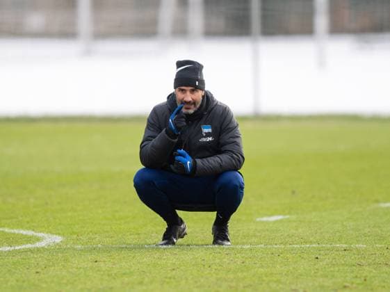 Football, Men, Season 2024 25, 2 Bundesliga, Hertha BSC, Training, Coach Cristian Fiel Hertha BSC , 14 01 2025, Copyright: xSebastianxRäppold MatthiasxKochx