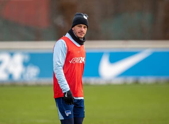 Soccer, Men, Season 2024 25, 2 Bundesliga, Hertha BSC, Training, Diego Demme Hertha BSC , 14 01 2025, Copyright: xSebastianxRäppold MatthiasxKochx