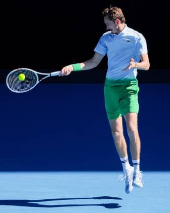 January 14, 2025, Melbourne, Australia: 5th seed DANIIL MEDVEDEV of the Russian Federation in action against K. Samrej of Thailand on Rod Laver Arena in a Men s Singles 1st round match on day 3 of the 2025 Australian Open in Melbourne, Australia. Medvedev won 3 sets to 2. Melbourne Australia - ZUMAc04_ 20250114_faf_c04_044 Copyright: xSydneyxLowx