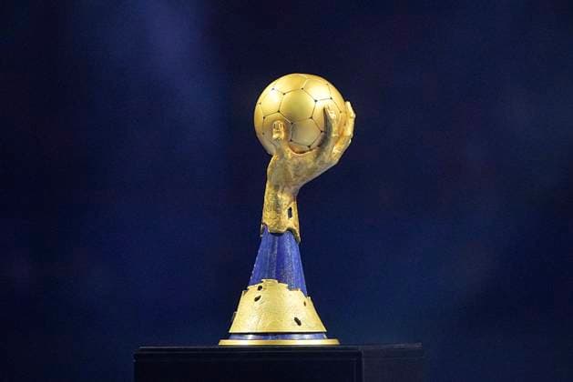 The IHF World Championship trophy prior to the World Championship match in Group B between Denmark and Algeria at Jyske Bank Boxen in Herning on Tuesday, January 14, 2025 Photo Bo Amstrup Scanpix 2025 , Herning Denmark  Copyright: BoxAmstrupx spdk20250114-201855-L