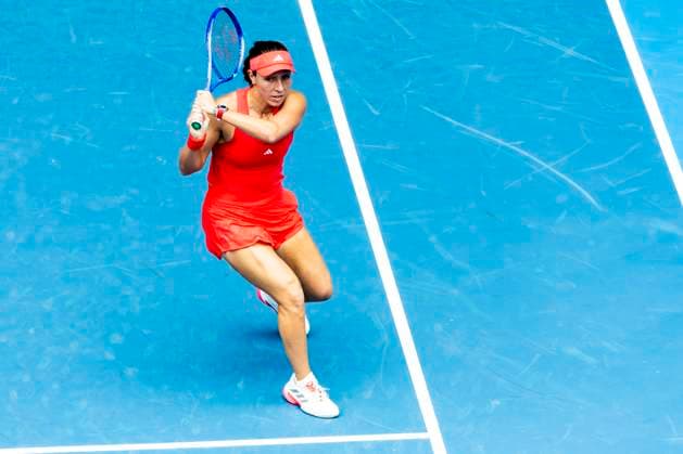 MELBOURNE, VIC - JANUARY 15: Jessica Pegula of the United States of America in action during Round 2 of the 2025 Australian Open on January 15 2025, at Melbourne Park in Melbourne, Australia. (Photo by Jason Heidrich Icon Sportswire) TENNIS: JAN 15 Australian Open EDITORIAL USE ONLY Icon250115012