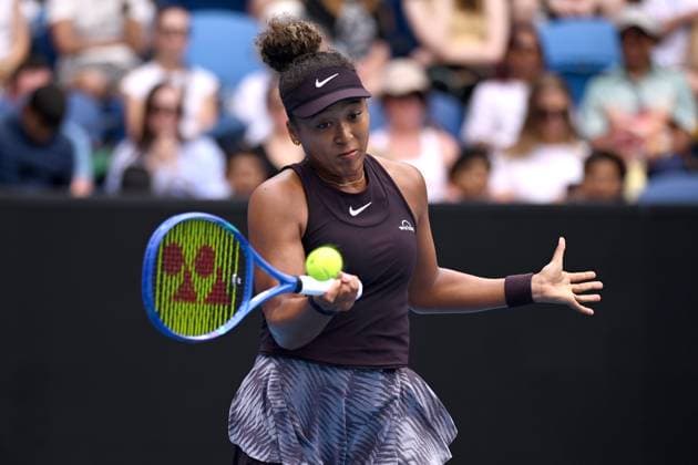 TENNIS AUSTRALIAN OPEN, Naomi Osaka of Japan returns during her round 2 match against Karolina Muchova of the Czech Republic during the 2025 Australian Open at Melbourne Park in Melbourne, Wednesday, January 15, 2025. ( NO ARCHIVING, EDITORIAL USE ONLY, NO USE IN BOOKS WITHOUT CONSENT MELBOURNE VICTORIA AUSTRALIA  Copyright: xJAMESxROSSx 20250115126264717158
