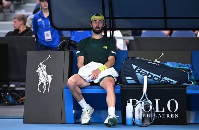 TENNIS AUSTRALIAN OPEN, Jordan Thompson of Australia looks on following his round 2 match against Nuno Borges of Portugal during the 2025 Australian Open at Melbourne Park in Melbourne, Wednesday, January 15, 2025. ( NO ARCHIVING, EDITORIAL USE ONLY, NO USE IN BOOKS WITHOUT CONSENT MELBOURNE VICTORIA AUSTRALIA  Copyright: xJAMESxROSSx 20250115116092886572