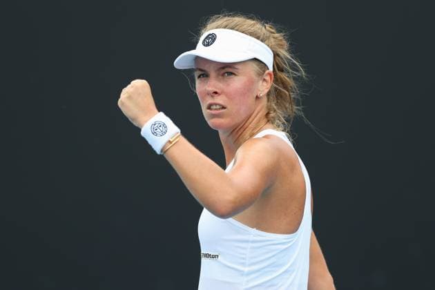 Magdalena Frech makes a fist and cheers, cheers, joy, emotion, Australian Open 2024, Melbourne Park, Melbourne, Victoria, Australia Copyright: xJuergenxHasenkopfx