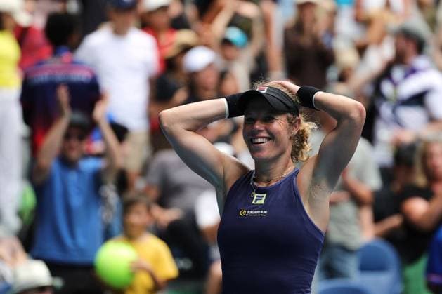 Laura Siegemund of Germany reacts to winning the match Australian Open, Day Four, Tennis, Melbourne Park, Melbourne, Australia - 15 Jan 2025  Copyright: xRachelxBach Shutterstockx 15101599as