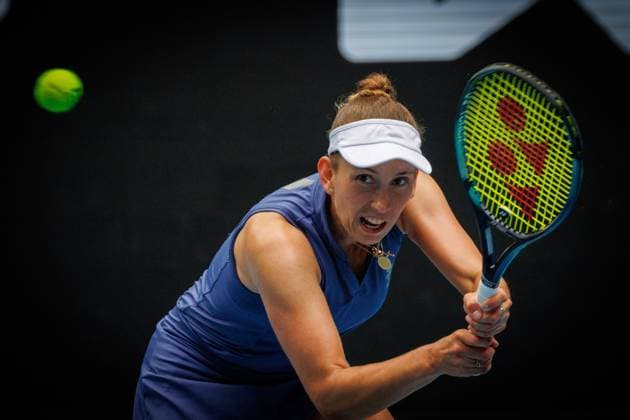 Belgian Elise Mertens pictured in action during a tennis match against American Pegula, in the second round of the women s singles at the Australian Open Grand Slam tennis tournament, Wednesday 15 January 2025 in Melbourne Park, Melbourne, Australia. The 2025 edition of the Australian Grand Slam takes place from January 12th to January 26th. PATRICKxHAMILTON  x110456867x