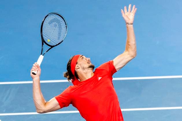 MELBOURNE, VIC - JANUARY 15: Alexander Zverev of Germany in action during Round 2 of the 2025 Australian Open on January 15 2025, at Melbourne Park in Melbourne, Australia. (Photo by Jason Heidrich Icon Sportswire) TENNIS: JAN 15 Australian Open EDITORIAL USE ONLY Icon250115216