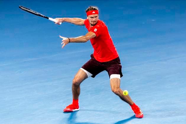 MELBOURNE, VIC - JANUARY 15: Alexander Zverev of Germany in action during Round 2 of the 2025 Australian Open on January 15 2025, at Melbourne Park in Melbourne, Australia. (Photo by Jason Heidrich Icon Sportswire) TENNIS: JAN 15 Australian Open EDITORIAL USE ONLY Icon250115231