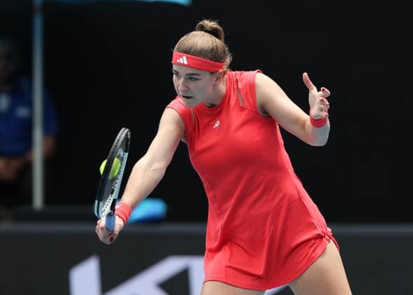 Karolina Muchova, Australian Open 2024, Melbourne Park, Melbourne, Victoria, Australia Copyright: xJuergenxHasenkopfx