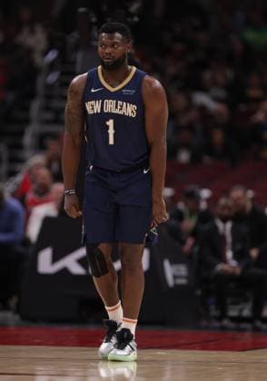 CHICAGO, IL - JANUARY 14: Zion Williamson 1 of the New Orleans Pelicans during the first half against the Chicago Bulls on January 14, 2025 at the United Center in Chicago, Illinois. (Photo by Melissa Tamez Icon Sportswire) NBA, Basketball Herren, USA JAN 14 Pelicans at Bulls EDITORIAL USE ONLY Icon250114047