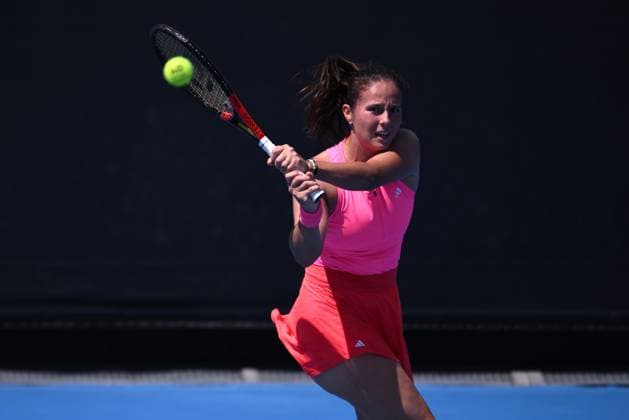 TENNIS AUSTRALIAN OPEN, Daria Kasatkina of Russia returns during her round 2 match against Yafan Wang of China during the 2025 Australian Open at Melbourne Park in Melbourne, Thursday, January 16, 2025. ( NO ARCHIVING, EDITORIAL USE ONLY, NO USE IN BOOKS WITHOUT CONSENT MELBOURNE VICTORIA AUSTRALIA  Copyright: xJOELxCARRETTx 20250116112786114161