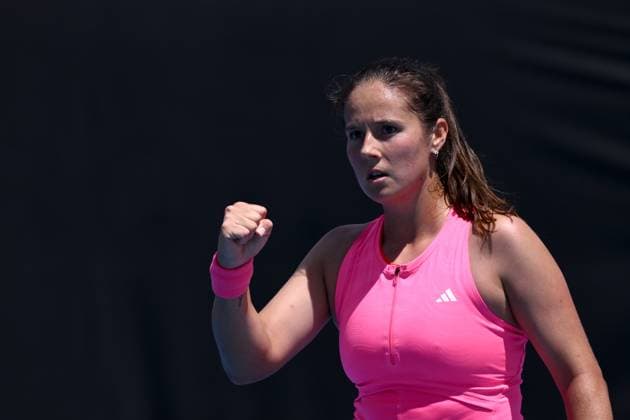 TENNIS AUSTRALIAN OPEN, Daria Kasatkina of Russia reacts during her round 2 match against Yafan Wang of China during the 2025 Australian Open at Melbourne Park in Melbourne, Thursday, January 16, 2025. ( NO ARCHIVING, EDITORIAL USE ONLY, NO USE IN BOOKS WITHOUT CONSENT MELBOURNE VICTORIA AUSTRALIA  Copyright: xJOELxCARRETTx 20250116196728715060