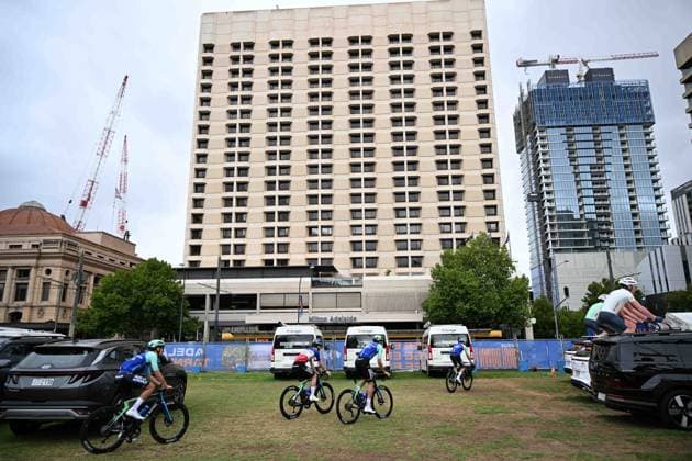16-01-2025 Allenamento 4 Tour Down Under 2025; 2025, Decathlon - Ag2r La Mondiale; Adelaide Hotel Hilton; 