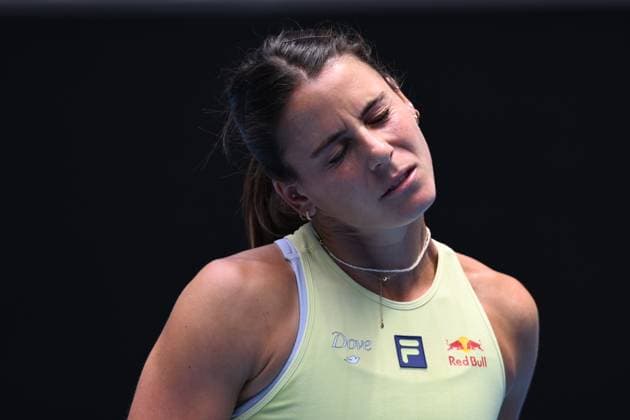 TENNIS AUSTRALIAN OPEN, Emma Navarro of USA reacts during her round 2 match against Xiyu Wang of China during the 2025 Australian Open at Melbourne Park in Melbourne, Thursday, January 16, 2025. ( NO ARCHIVING, EDITORIAL USE ONLY, NO USE IN BOOKS WITHOUT CONSENT MELBOURNE VICTORIA AUSTRALIA  Copyright: xJOELxCARRETTx 20250116195038109152