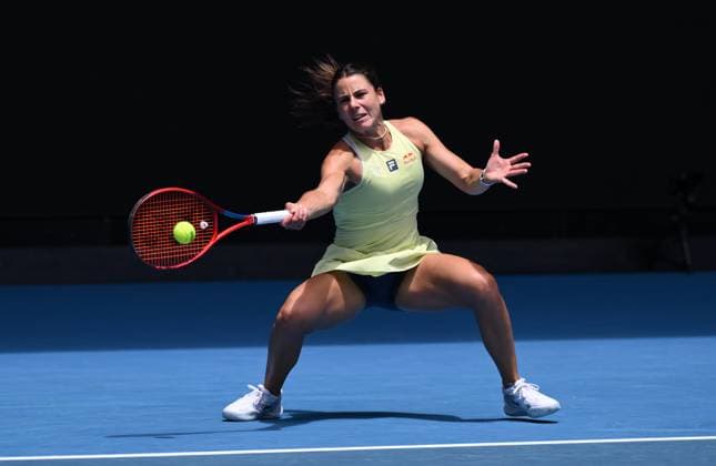 TENNIS AUSTRALIAN OPEN, Emma Navarro of USA during her round 2 match against Xiyu Wang of China during the 2025 Australian Open at Melbourne Park in Melbourne, Thursday, January 16, 2025. ( NO ARCHIVING, EDITORIAL USE ONLY, NO USE IN BOOKS WITHOUT CONSENT MELBOURNE VICTORIA AUSTRALIA  Copyright: xJOELxCARRETTx 20250116144106302324