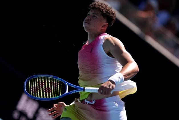 Ben Shelton of USA in action Australian Open, Day Five, Tennis, Melbourne Park, Melbourne, Australia - 16 Jan 2025  Copyright: xEllaxLing Shutterstockx 15102040ar