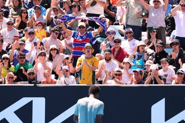 Fans during the match between Gael Monfils of France and Daniel Altmaier of Germany Australian Open, Day Five, Tennis, Melbourne Park, Melbourne, Australia - 16 Jan 2025  Copyright: xRachelxBach Shutterstockx 15102640bg