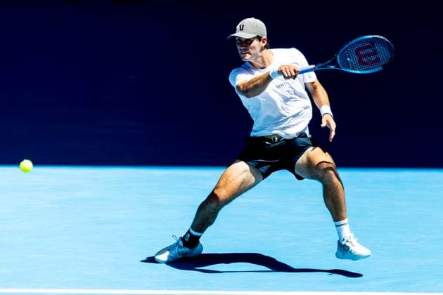 MELBOURNE, VIC - JANUARY 16: Tristan Boyer of the United States of America in action during Round 2 of the 2025 Australian Open on January 16 2025, at Melbourne Park in Melbourne, Australia. (Photo by Jason Heidrich Icon Sportswire) TENNIS: JAN 16 Australian Open EDITORIAL USE ONLY Icon250116107