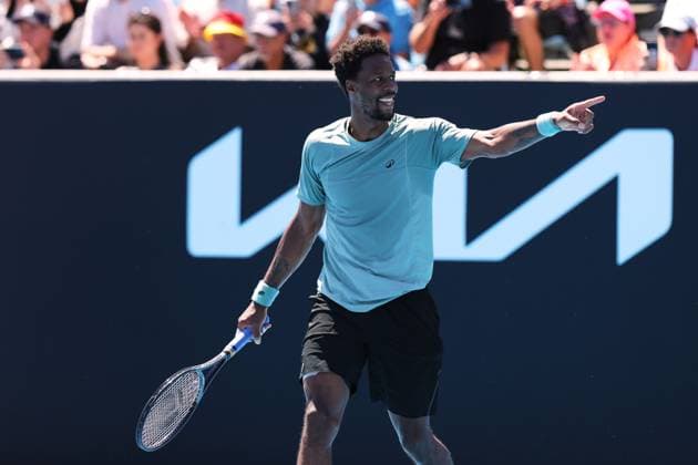 Gael Monfils of France celebrates winning his match Australian Open, Day Five, Tennis, Melbourne Park, Melbourne, Australia - 16 Jan 2025  Copyright: xRachelxBach Shutterstockx 15102640bo