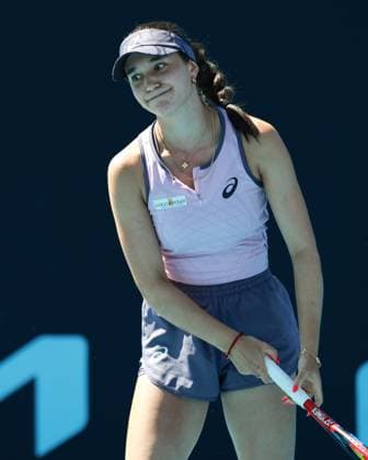 Eva Lys reacts annoyed, anger, disappointed, disappointment, emotion, Australian Open 2024, Melbourne Park, Melbourne, Victoria, Australia Copyright: xJuergenxHasenkopfx