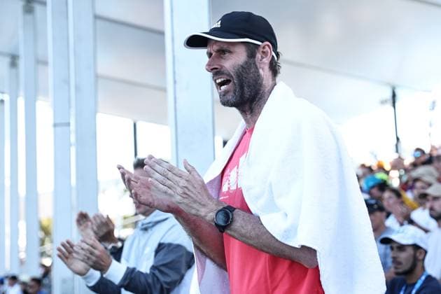 Vladimir Lys, GER, coach of Eva Lys, during second round of 2025 Australian Open in Melbourne, 16 01 2025