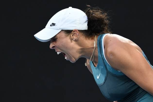 TENNIS AUSTRALIAN OPEN, Madison Keys of USA reacts during her round 2 match against Elena-Gabriela Ruse of Romania during the 2025 Australian Open at Melbourne Park in Melbourne, Thursday, January 16, 2025. ( NO ARCHIVING, EDITORIAL USE ONLY, NO USE IN BOOKS WITHOUT CONSENT MELBOURNE VICTORIA AUSTRALIA  Copyright: xJOELxCARRETTx 20250116166173033810