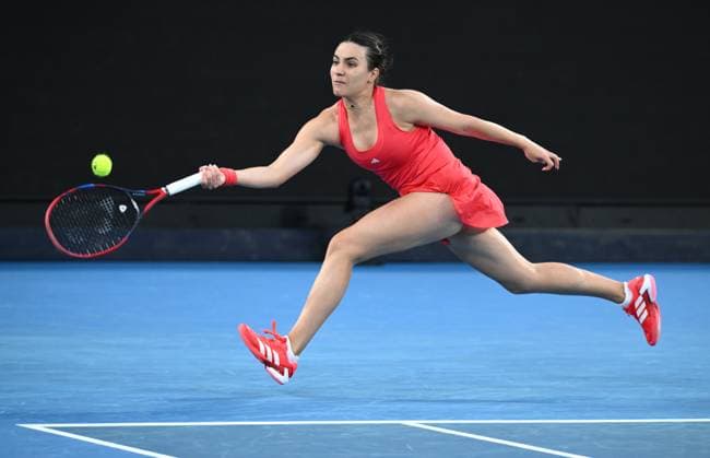 TENNIS AUSTRALIAN OPEN, Elena-Gabriela Ruse of Romania in action during her round 2 match against Madison Keys of USA during the 2025 Australian Open at Melbourne Park in Melbourne, Thursday, January 16, 2025. ( NO ARCHIVING, EDITORIAL USE ONLY, NO USE IN BOOKS WITHOUT CONSENT MELBOURNE VICTORIA AUSTRALIA  Copyright: xJOELxCARRETTx 20250116114656036889