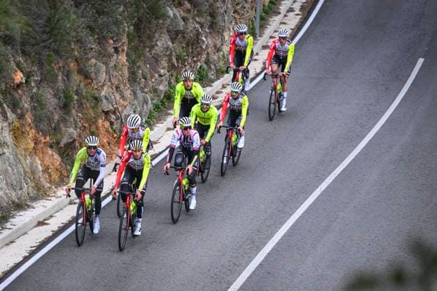 Intermarche Wanty Cycling Team Winter Training Camp {year} L ALFAS DEL PI, SPAIN - JANUARY 16 : Riders of Intermarche - Wanty pictured during a training session at the Intermarche Wanty UCI World Team winter stage camp as part of the preparation for the new 2025 season on January 16, 2025 in L Alfas del Pi, Spain, 16 01 2025 L Alfas del Pi Spain  Copyright: xVincentxKalutx