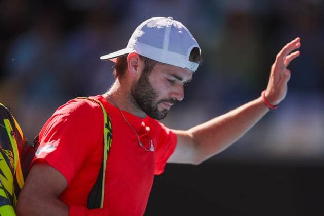 Jacob Fearnley after defeat in his third round match Australian Open, Day Six, Tennis, Melbourne Park, Melbourne, Australia - 17 Jan 2025  Copyright: xEllaxLing Shutterstockx 15102041bc