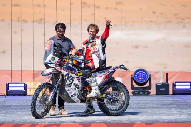 DAKAR 2025 - CEREMONY AND FINISH PODIUM WINKLER Andrea (ita), KTM, Motoclub Yamaha, FIM W2RC, Rally2, Original by Motul, portraitW during the Ceremony and Finish Podium of the Dakar 2025 on January 17, 2025 in Subaytah, Saudi Arabia - SubaytahSaudi Arabia  Copyright: xJULIENxDELFOSSEx