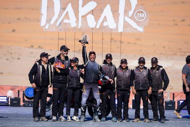 DAKAR 2025 - CEREMONY AND FINISH PODIUM CASTEU David (fra), Husqvarna, Team Casteu Trophy, FIM W2RC, Rally2, portrait during the Ceremony and Finish Podium of the Dakar 2025 on January 17, 2025 in Subaytah, Saudi Arabia - SubaytahSaudi Arabia  Copyright: xJULIENxDELFOSSEx