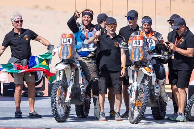 DAKAR 2025 - CEREMONY AND FINISH PODIUM BARNARD Dwain (zaf), KTM, Nomade Racing, FIM W2RC, Rally2, portrait during the Ceremony and Finish Podium of the Dakar 2025 on January 17, 2025 in Subaytah, Saudi Arabia - SubaytahSaudi Arabia  Copyright: xJULIENxDELFOSSEx