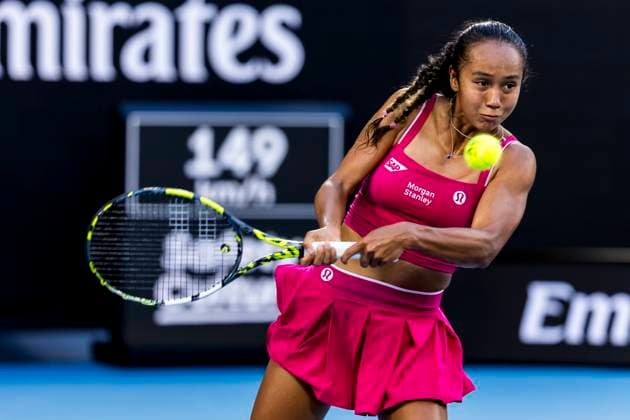 MELBOURNE, VIC - JANUARY 17: Leylah Fernandez of Canada in action during Round 3 of the 2025 Australian Open on January 17 2025, at Melbourne Park in Melbourne, Australia. (Photo by Jason Heidrich Icon Sportswire) TENNIS: JAN 17 Australian Open EDITORIAL USE ONLY Icon250117187