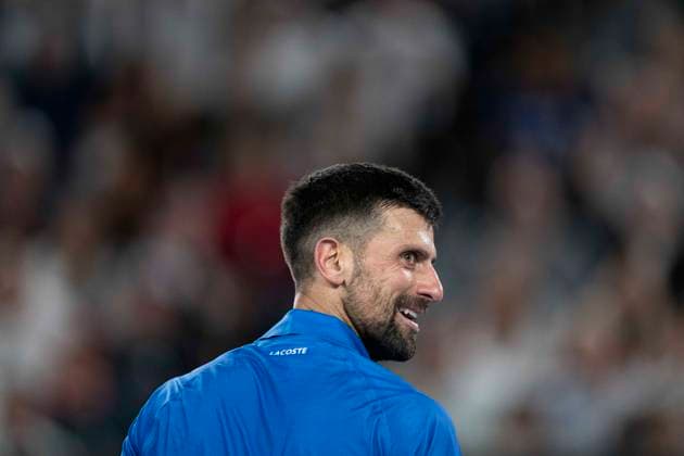 (250117) -- MELBOURNE, Jan. 17, 2025 -- Novak Djokovic reacts during the men s singles 3rd round match between Novak Djokovic of Serbia and Tomas Machac of the Czech Republic at Australian Open tennis tournament in Melbourne, Australia, Jan. 17, 2025. ) (SP)AUSTRALIA-MELBOURNE-TENNIS-AUSTRALIAN OPEN-DAY 6 LuixSiuxWai 