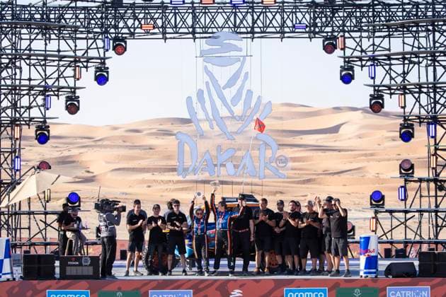 DAKAR 2025 - CEREMONY AND FINISH PODIUM 315 QUANDT Annett (ger), SEEL Annie (swe), X-Raid, X-Raid Team, Challenger T3, action during the Ceremony and Finish Podium of the Dakar 2025 on January 17, 2025 in Subaytah, Saudi Arabia - SubaytahSaudi Arabia  Copyright: xJULIENxDELFOSSEx