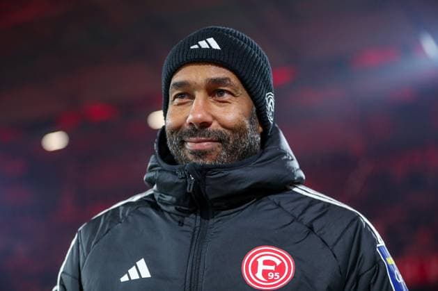 17 01 2025, Football, Fortuna Düsseldorf SV Darmstadt 98, 2 Fußball Bundesliga, 18 Matchday, Merkur Spiel Arena, Season 2024 2025 Head coach Daniel Thioune Coach Fortuna Düsseldorf DFB regulations prohibit any use of photographs as image sequences and or quasi video Nordrhein Westfalen Germany