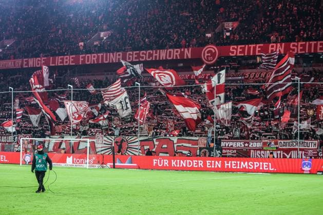 Sports, Football, 2 Bundesliga Season 2024 2025 18 Matchday Fortuna Düsseldorf SV Darmstadt 98 17 01 2025, MERKUR SPIEL ARENA Fans Fortuna Düsseldorf Düsseldorf MERKUR SPIEL ARENA North Rhine-Westphalia Germany