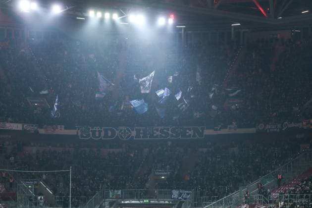 Sports, Football, 2 Bundesliga Season 2024 2025 18 Matchday Fortuna Düsseldorf SV Darmstadt 98 17 01 2025, MERKUR SPIEL ARENA Fans SV Darmstadt Düsseldorf MERKUR SPIEL ARENA North Rhine-Westphalia Germany
