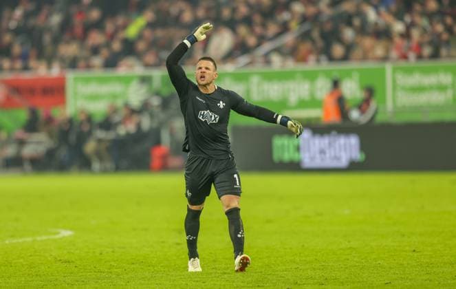 GER, Düsseldorf, Fortuna Düsseldorf vs SV Darmstadt 98, 2 Bundesliga, Football, DFB, Spielzeit 2024 2025, Merkur Spiel Arena, 18 Spieltag, im Bild Marcel Schuhen SV Darmstadt 98 1 jubilates after a goal DFB DFL REGULATIONS PROHIBIT ANY USE OF PHOTOGRAPHS AS IMAGE SEQUENCES AND OR QUASI VIDEO, 15 12 2024, Copyright: HMBxMedia HendrikxHamelau