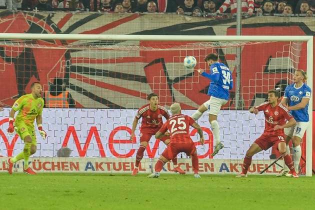 Kilian Corredor Darmstadt 34 scores the goal to 2 2 17 01 2025 Soccer Fortuna Duesseldorf vs SV Darmstadt 98, Merkur Spiel Arena, Duesseldorf, DFB DFL REGULATIONS PROHIBIT ANY USE OF PHOTOGRAPHS AS IMAGE SEQUENCES AND OR QUASI VIDEO NRW Germany Copyright: xpepphotox xSaschaxWeizx pep00321, pep_20250117_hm_5879