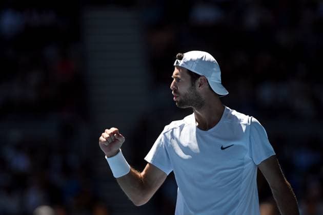 TENNIS AUSTRALIAN OPEN, Karen Khachanov of Russia reacts during his round three match against Alex Michelsen of USA during the 2025 Australian Open at Melbourne Park in Melbourne, Saturday, January 18, 2025. ( NO ARCHIVING, EDITORIAL USE ONLY, NO USE IN BOOKS WITHOUT CONSENT MELBOURNE VICTORIA AUSTRALIA  Copyright: xLUKASxCOCHx 20250118194623085158