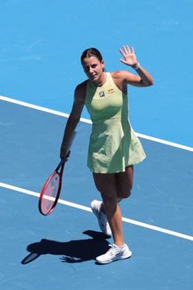 Emma Navarro of USA celebrates winning the match Australian Open, Day Seven, Tennis, Melbourne Park, Melbourne, Australia - 18 Jan 2025  Copyright: xRachelxBach Shutterstockx 15105041an