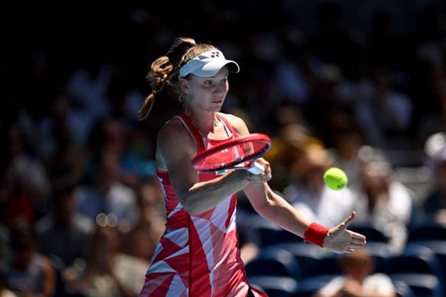TENNIS AUSTRALIAN OPEN, Elena Rybakina of Kazakstan returns during her round three match against Dayana Yastremska of Ukraine during the 2025 Australian Open at Melbourne Park in Melbourne, Saturday, January 18, 2025. ( NO ARCHIVING, EDITORIAL USE ONLY, NO USE IN BOOKS WITHOUT CONSENT MELBOURNE VICTORIA AUSTRALIA  Copyright: xLUKASxCOCHx 20250118161342669768