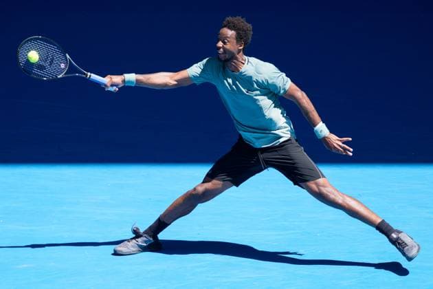 January 18, 2025: GAEL MONFILS of France in action against 4th seed TAYLOR FRITZ of the USA on Margaret Court Arena in a Men s Singles 3rd round match on day 7 of the 2025 Australian Open in Melbourne, Australia. Cal Media Melbourne Australia - ZUMAc04_ 20250118_faf_c04_035 Copyright: xSydneyxLowx
