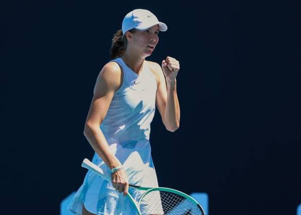 Lilli Tagger AUT makes a fist and cheers, cheers, joy, emotion, Girls Singles, Girls Singles, Australian Open 2025, Melbourne Park, Melbourne, Victoria, Australia Copyright: xJuergenxHasenkopfx