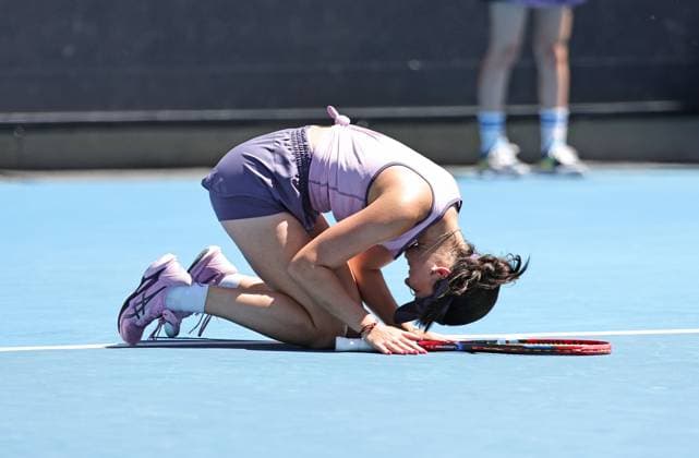 Eva Lys, GER, after third round of 2025 Australian Open in Melbourne, 18 01 2025