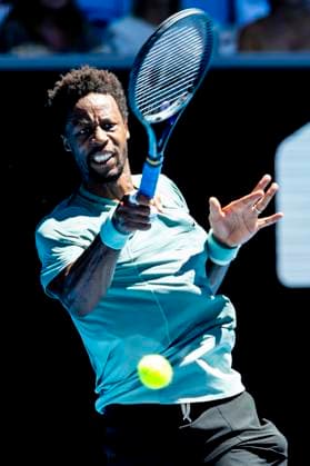 MELBOURNE, VIC - JANUARY 18: Gael Monfils of France in action during Round 3 of the 2025 Australian Open on January 18 2025, at Melbourne Park in Melbourne, Australia. (Photo by Jason Heidrich Icon Sportswire) TENNIS: JAN 18 Australian Open EDITORIAL USE ONLY Icon250118099